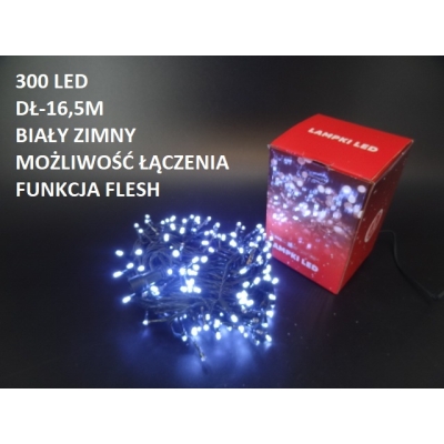 ŁAŃCUCH 300 LED ZIMNY