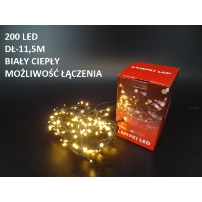 ŁAŃCUCH 200 LED CIEPŁY