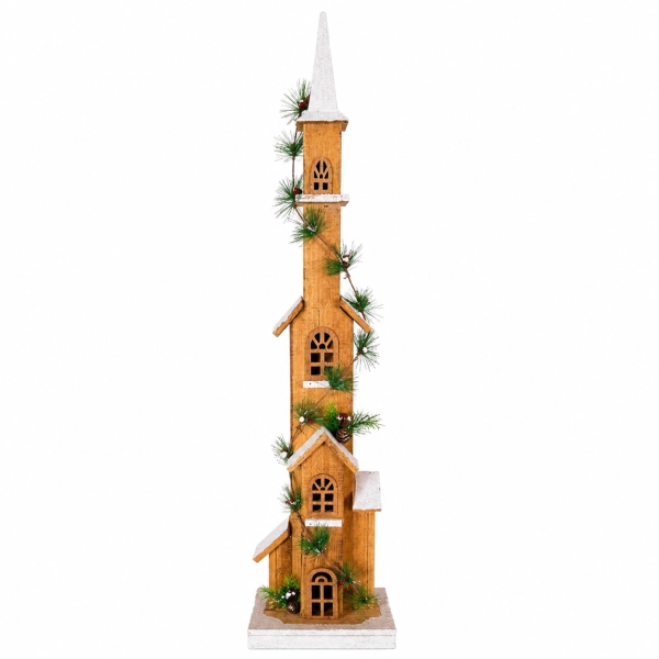 DREWNIANY DOMEK LED 91CM