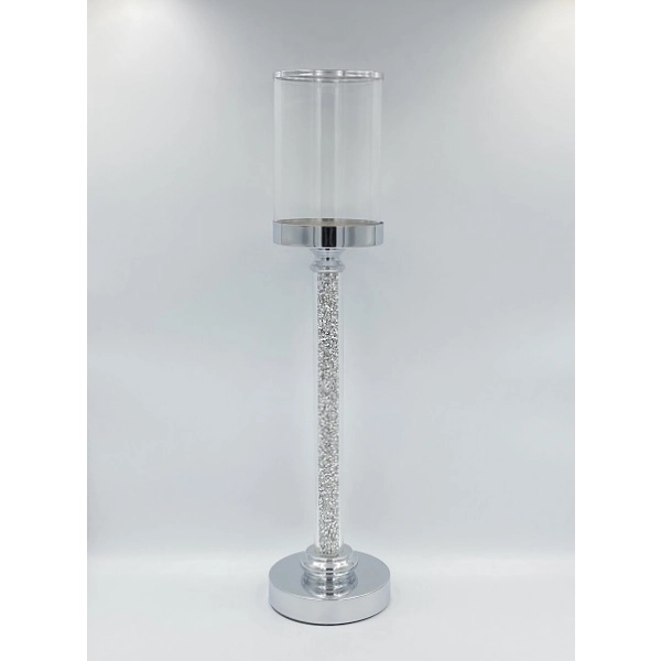 ŚWIECZNIK METALOWO-SZKLANY 50CM