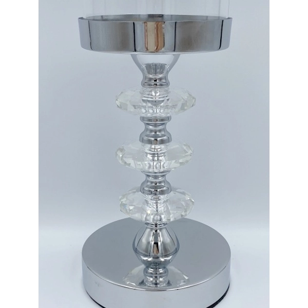 ŚWIECZNIK METALOWO-SZKLANY 26CM