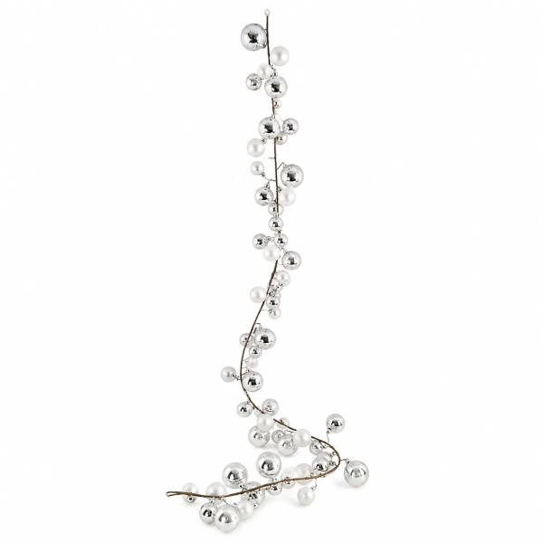 GIRLANDA DEKORACYJNA SREBRNA 180CM