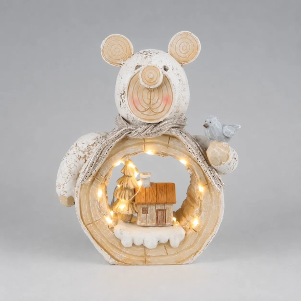 MIŚ POLYRESIN Z LED 20CM