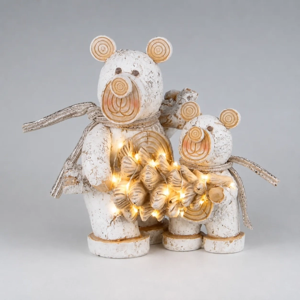 MIŚ POLYRESIN Z LED 18CM