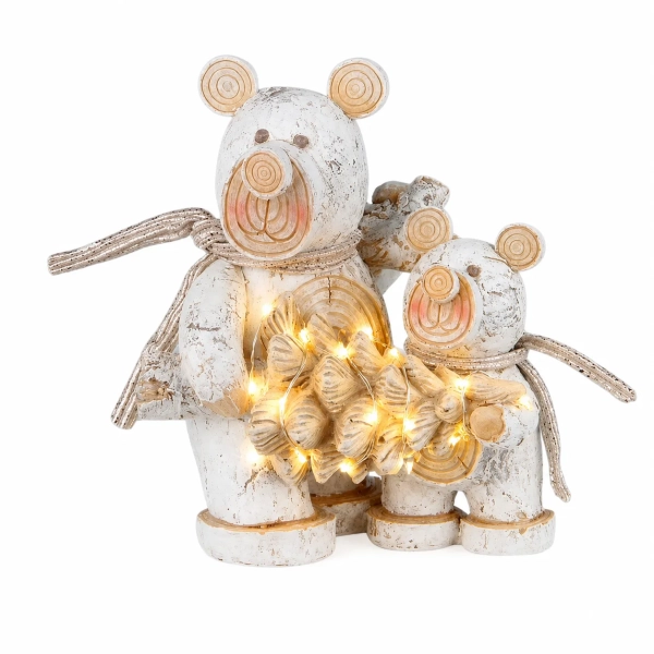 MIŚ POLYRESIN Z LED 18CM