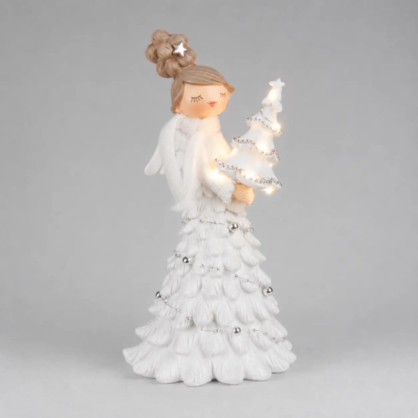 ANIOŁ POLYRESIN Z LED 25,5CM