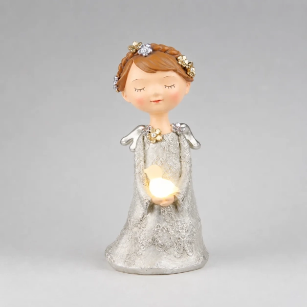 ANIOŁ POLYRESIN Z LED 26CM