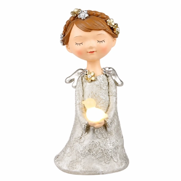 ANIOŁ POLYRESIN Z LED 26CM