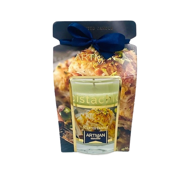 ŚWIECA ZAPACHOWA W SZKLE- PISTACJA