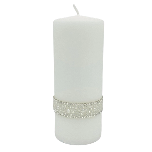 ŚWIECA BIAŁA MATOWA PEARL OPAL- WALEC DUŻY