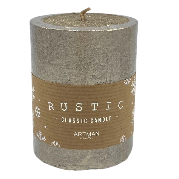 ŚWIECA RUSTIC METALIC SZAMPAŃSKA- WALEC MAŁY